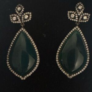 Elegant Green Teardrop Earrings